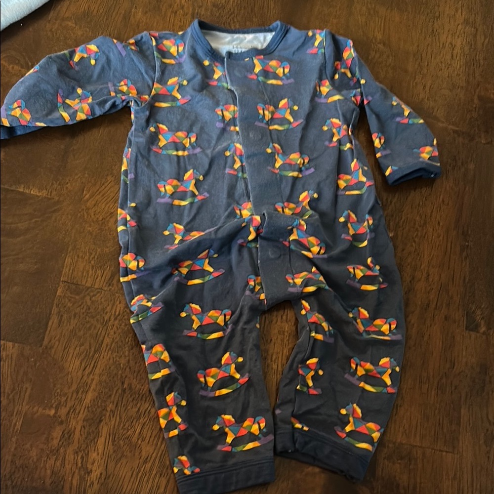 Magnetic Me Blue and Orange One Piece Footies with Cartoon Dogs